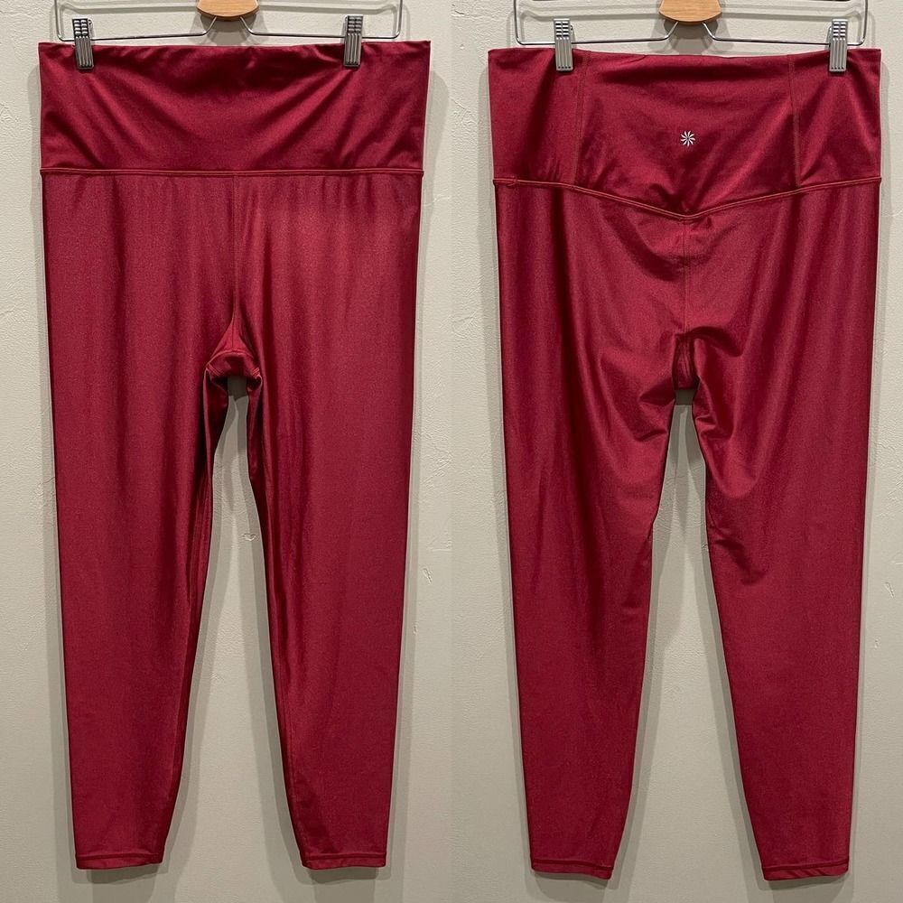 Athleta Elation Shine Tight Leggings Red - Size: 1X